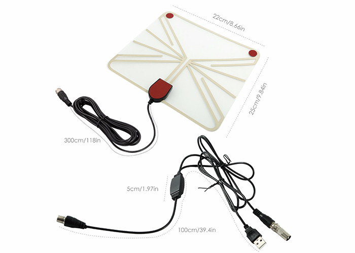 Lightweight 194g UHF VHF TV Antenna With Detachable Amplifier Signal