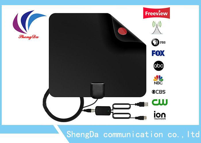 Flat Indoor Digital TV Antenna , UHF / VHF High Definition TV Antenna With Amplifier supplier
